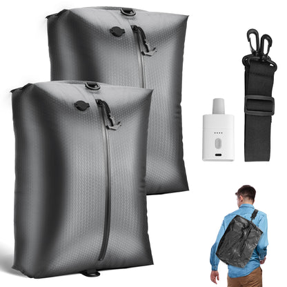Travel Vacuum Bags with Wireless Pump, Reusable Vacuum Compression Bags for Suitcase, Space Saver for Luggage, Airtight & Waterproof, Perfect for Frequent Travelers & Business Trips (2-Pack)