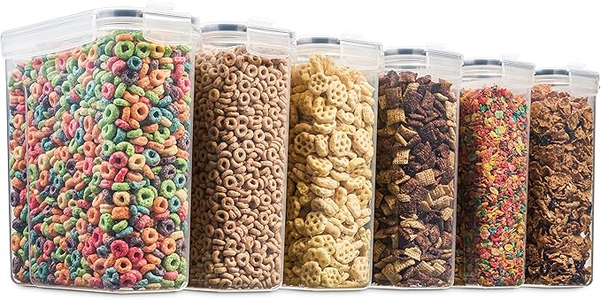 6 Pack Airtight Cereal Food Storage Container