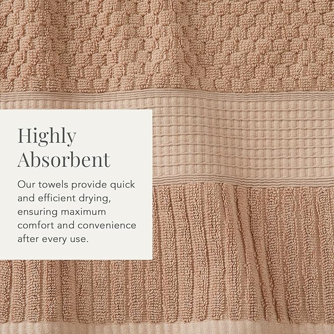 NY Loft 100% Cotton 4 Pack Bath Towel Set| Super Soft & Absorbent Quick-Dry