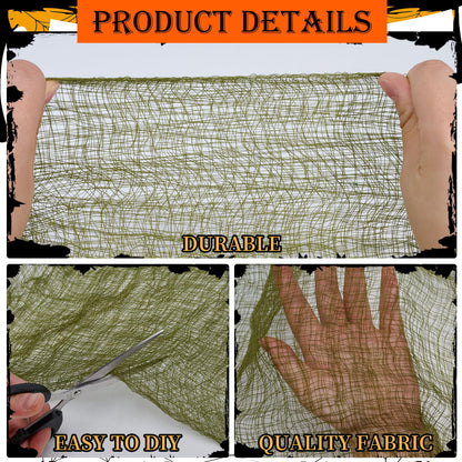 ZYP 315 x 78.7 Halloween Green Creepy Cloth Decorations Spooky Fabric Creepy Scary Gauze Cloth Decoration for Halloween Party Supplies