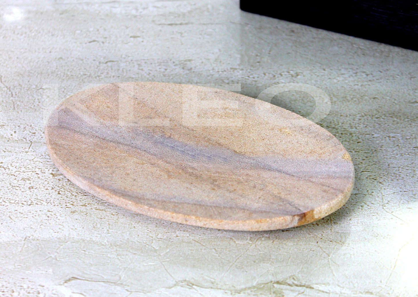 Stonkraft Natural Water Absorbent & Rigged Soap Dish Soap Holder Made of Natural Stone - Unique Bath Bathroom Accessories (Oval)