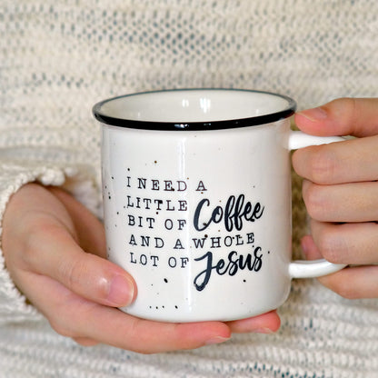 MAINEVENT All I Need is A Little Coffee and A Whole Lot of Jesus Mug 11 Ounce, All I Need is Coffee And A Whole Lot of Jesus Ceramic Mug