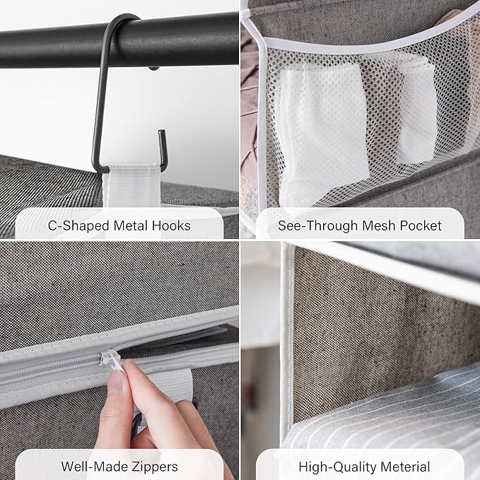 StorageWorks 6-Shelf Jumbo Closet Organizers, Two 3-Shelf Separable Hanging