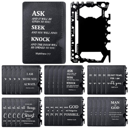 Lasnten 30 Pcs Christian Credit Card Multitool Bulk Bible Verses Wallets Survival Pocket Tool Christian Gifts For Father's Day Coworker Church Husband Men Christmas White Elephant Gifts