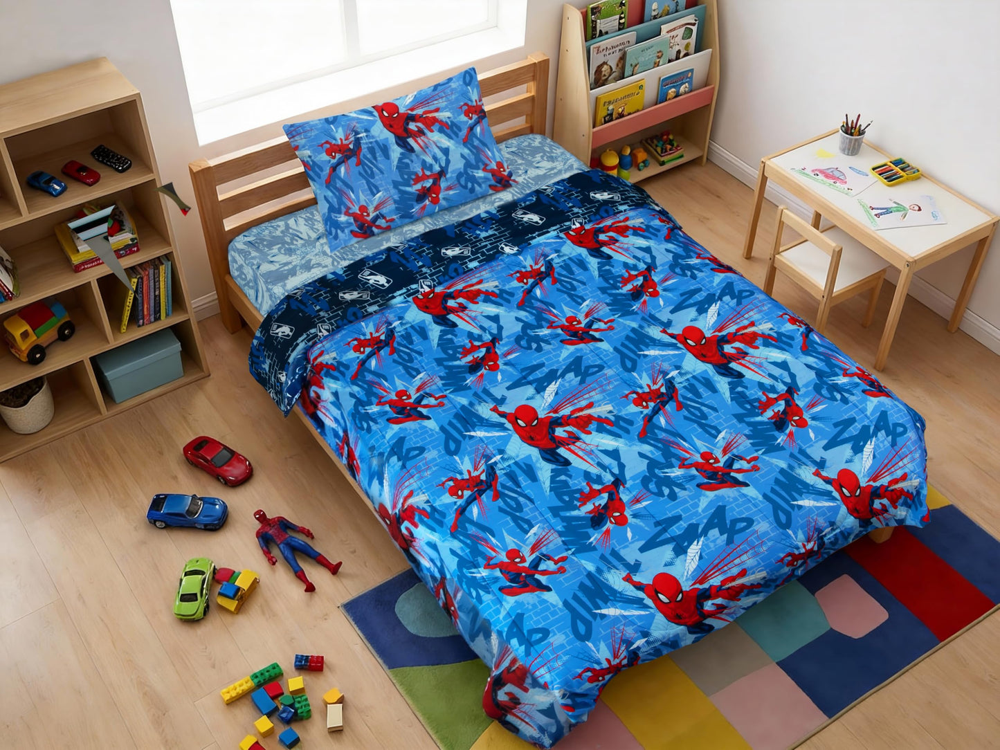 Northwest Disney Marvel Spiderman Twin Comforter Set, Reversible Design Ultra Soft Fade Resistant Microfiber Kids Bedding Set, Officially Licensed