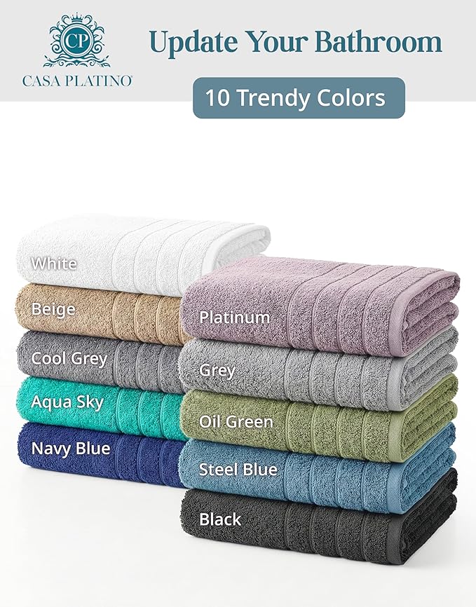 24-Piece Towels for Bathroom – 100% Cotton Towel sets, 2 Bath Sheets, 2 Bath