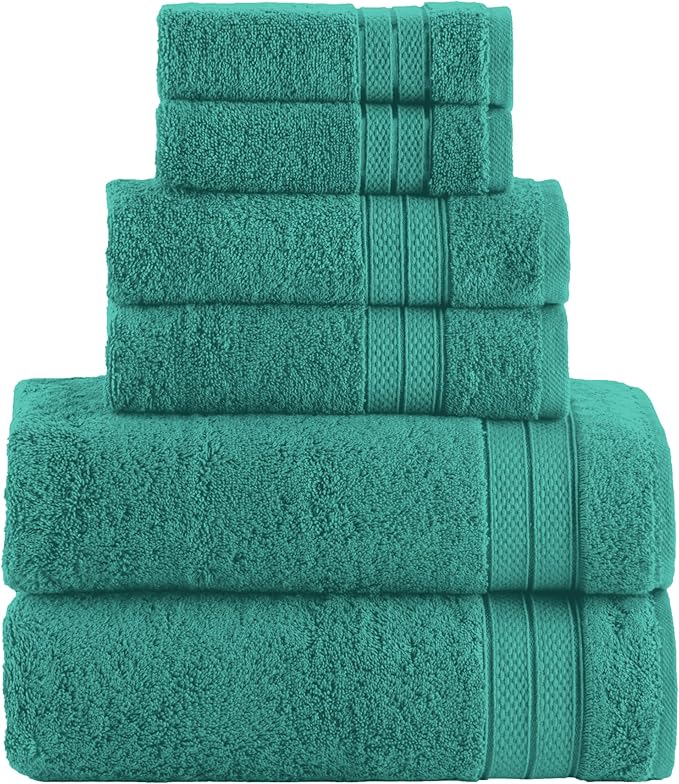 Elegant Comfort Luxury 6-Piece Towel Set, Premium Soft 100% Turkish Cotton