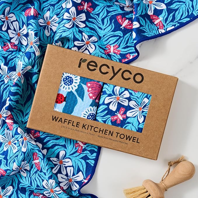RECYCO Waffle Kitchen Towel Set of 2