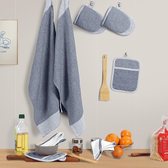 Casa Platino Mini Oven Mitts Set, 8-Piece – 500°F Heat Resistant Silicone Oven