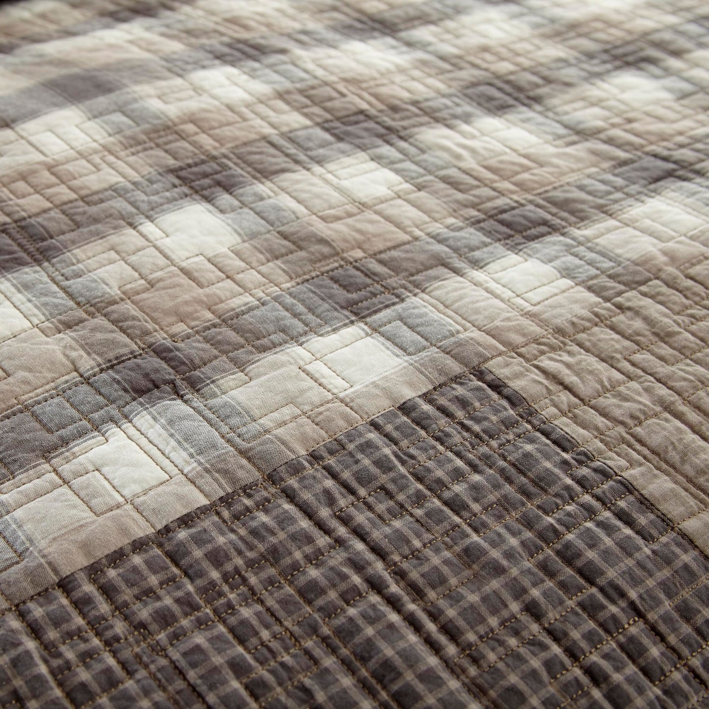Donna Sharp Smoky Square Cotton King Quilt Set, 110 x 96