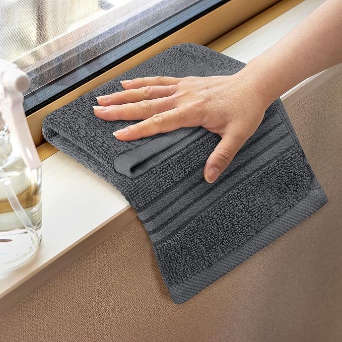 Utopia Towels 12 Pack Premium Wash Cloths Set, 12 by 12 Inches, 100% Cotton