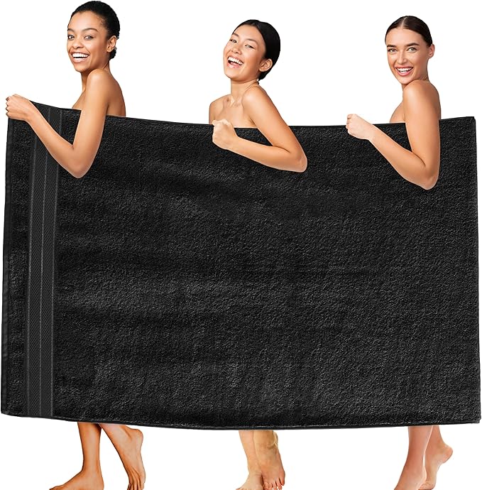 Elegant Comfort Three Line Popcorn Extra Large Luxury Bath Towel