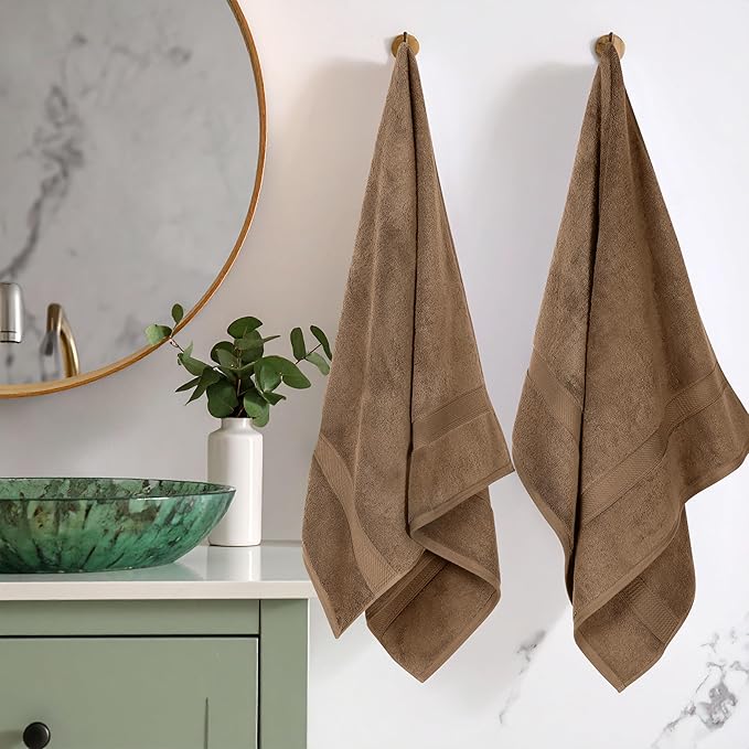 SUPERIOR Egyptian Cotton Pile Bath Towel Set of 2, Ultra Soft Luxury Towels