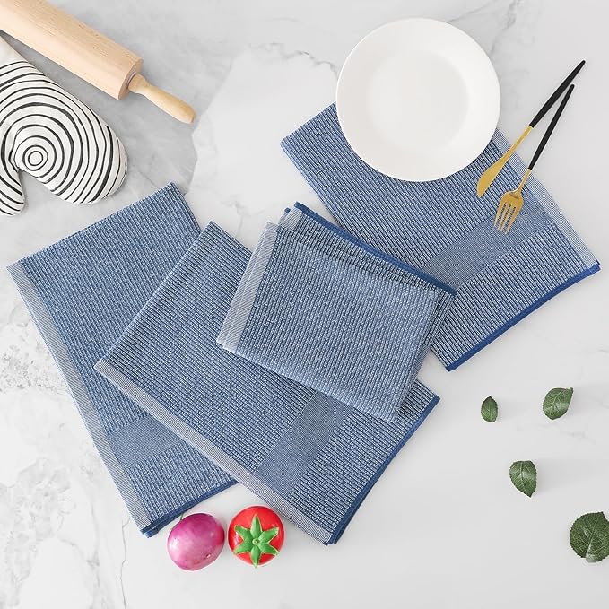 Homaxy Premium Kitchen Towels, Large Cotton Kitchen Hand Towels, Flat and Terry