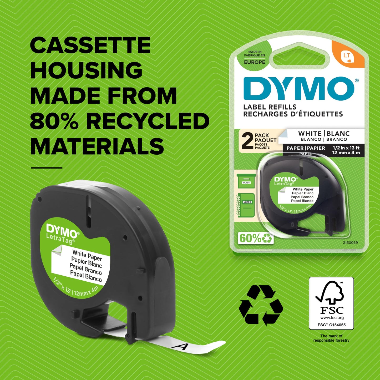 Dymo LetraTag LT-100H Label Maker Starter Kit | Handheld Label Printer Machine | with Plastic, Paper & Clear Label Tape | Ideal for Office or Home