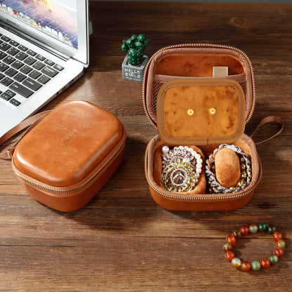 SoleKing Premium Leather Watch Travel Case Watch Box for AirPods & Apple Watch,Watch Storage and Jewelry Organizer Box for Smartwatches WristWatches,Jewelry, Ideal for Home Travel Gift Use