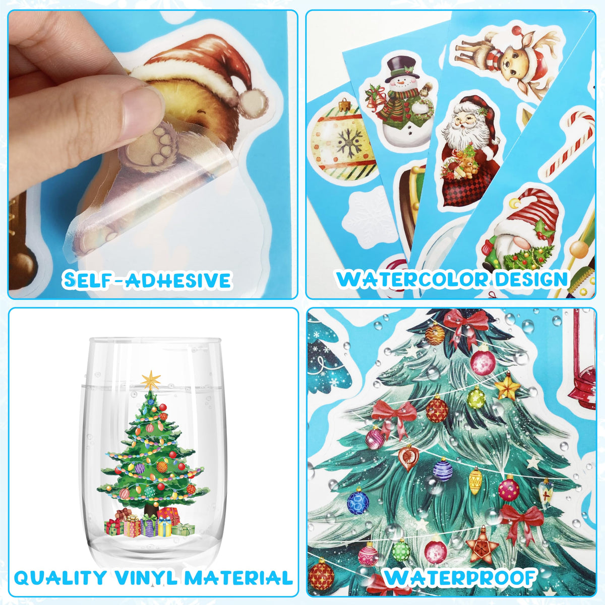 Christmas Nutcracker Wall Stickers Decoration 12 Sheets, Christmas Wall Decals Holiday Nutcracker Decor, Winter Snowflake Vinyl Stickers for Living Room Bedroom Home Office
