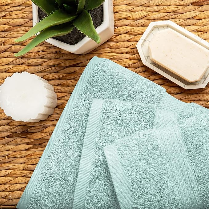 SUPERIOR Egyptian Cotton Pile 3 Piece Towel Set, Includes 1 Bath, 1 Hand