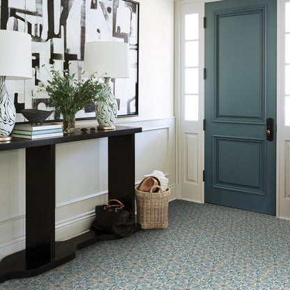 WallPops FP2477 Fontaine Peel & Stick Floor Tiles, Blues, Set of 10 Pieces,12 x 12 inches