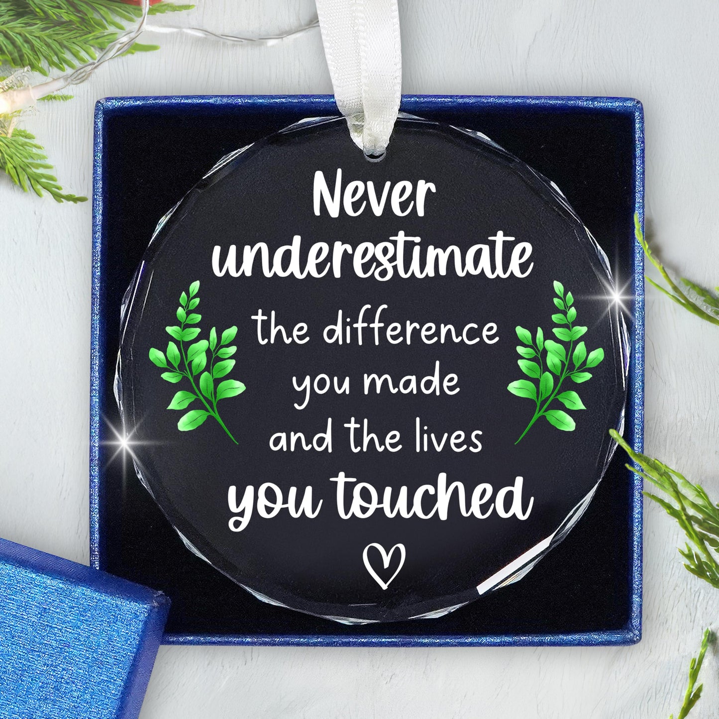 GAUDORA Christmas Thank You Gifts for Women Men - Glass Christmas Ornaments 2025 - Employee Appreciation Gifts for Teacher Coworkers Boss, Farewell Retirement Gift, Stocking Stuffers, Xmas Decorations