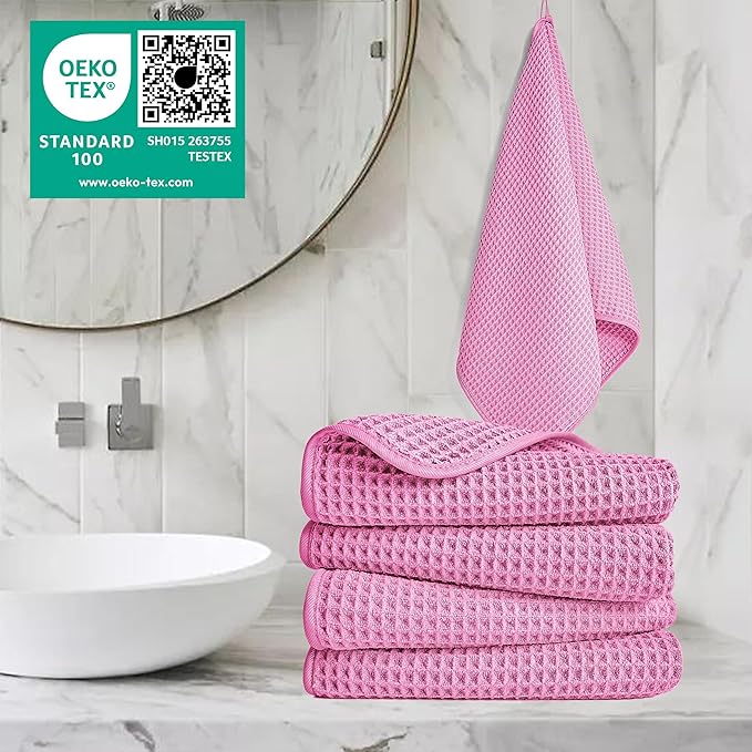 POLYTE 430 GSM Microfiber Lint Free Hand Towel, 16 x 30 in, 4 Pack