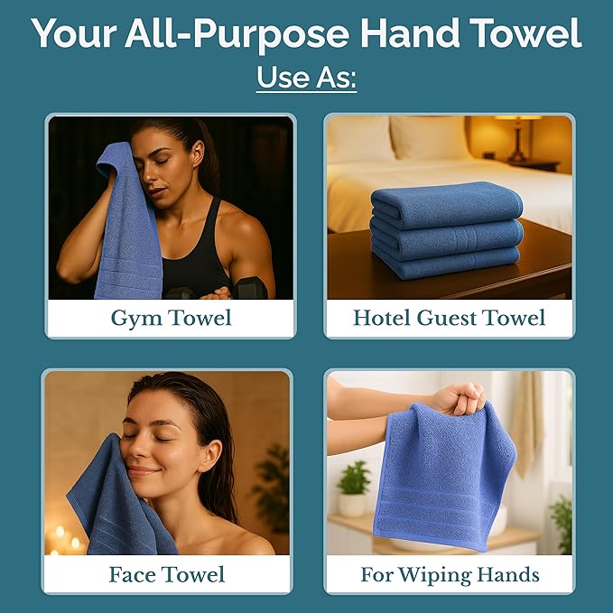 CASA PLATINO Bath Hand Towels for Bathroom