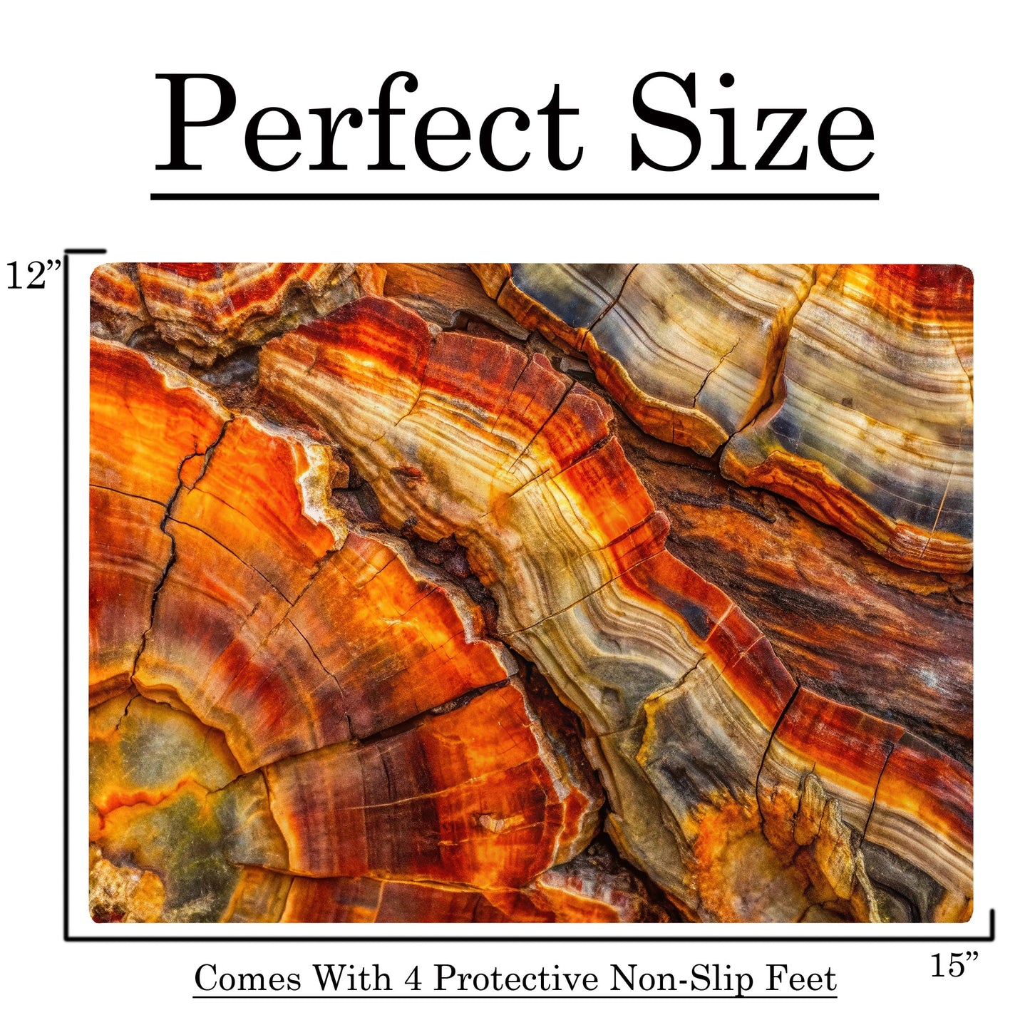 Petrified Wood Grain Agate Marble Kitchen Glass Cutting Board Decorative Gift Marbled Granite Stone Rock Gift For Her Mom Wife