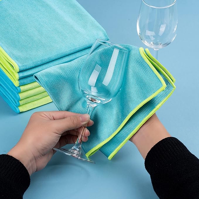 SCRUBIT Microfiber Cloths for Glass – Lint Free Window Cleaning Cloth for