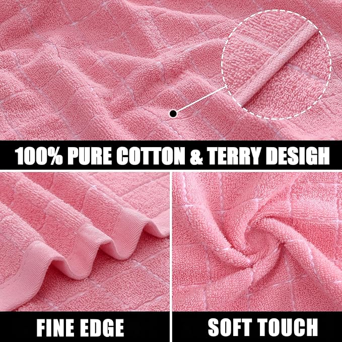 Mordimy 100% Cotton Terrycloth Kitchen Towels and Dishcloths Sets, Soft and