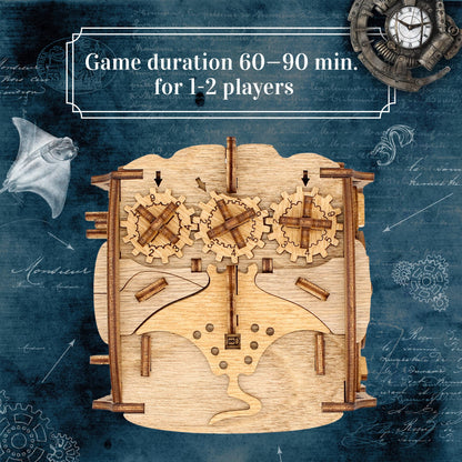 iDventure Cluebox - Captain's Nemo Nautilus - Escape Room Puzzle Box - 3D Wooden Puzzle for Adults - Brain Teaser - Birthday Gift for Men - Money Box