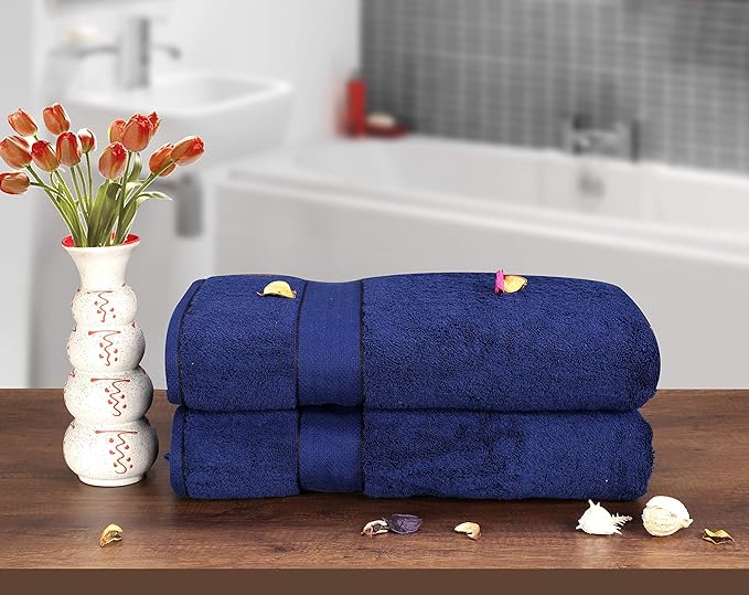 GLAMBURG 700 GSM Premium Cotton 2-Pack Oversized Extra Large Bath Sheet Set