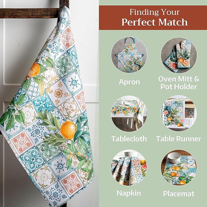 Maison d' Hermine Kitchen Towels Set of 3 100% Cotton 27.50" x 20" Reusable