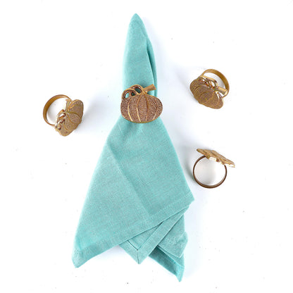 Set of 12 Decorative Metal Napkin Ring - Antique Copper Pineapple Lightweight Napkin Rings - Table Accents for Elegant Dining, Weddings & Everyday Celebrations (Gold)- ALPHA Living HOME