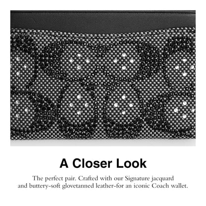 COACH Crystal Signature Jacquard Essential Card Case