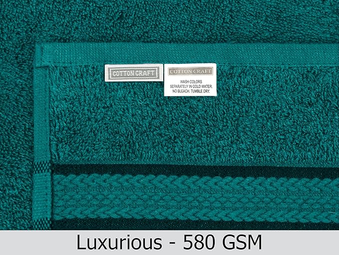 Cotton Craft Ultra Soft 12 Pack Wash Cloths 12x12 Teal Weighs 2 Ounces Each