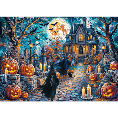 TangMosaic Puzzles for Adults 1000 Pieces, Haunted Halloween Night House Jigsaw Puzzles, Fun Horror Challenging Puzzle, Halloween Puzzles Gift, Home Decoration Puzzle, Interlock Perfectly No Dust