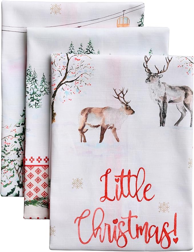 Maison d' Hermine Kitchen Towels Set of 3 100% Cotton 20" x 27.5" Reusable