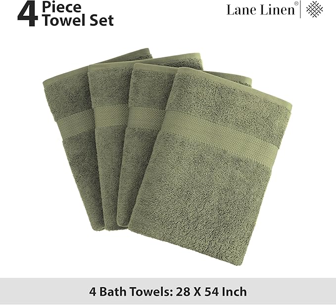 LANE LINEN 4 PCs Bath Towels Set