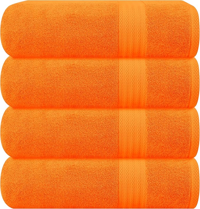 GLAMBURG Premium Cotton 4 Pack Bath Towel Set