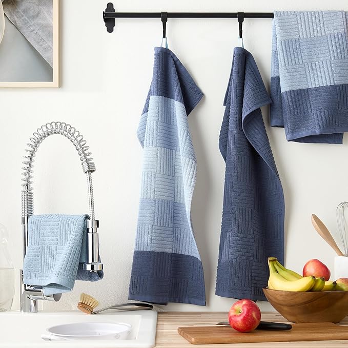 Town & Country Basics Basketweave Antimicrobial Terrycloth Kitchen Towel 4-Pack