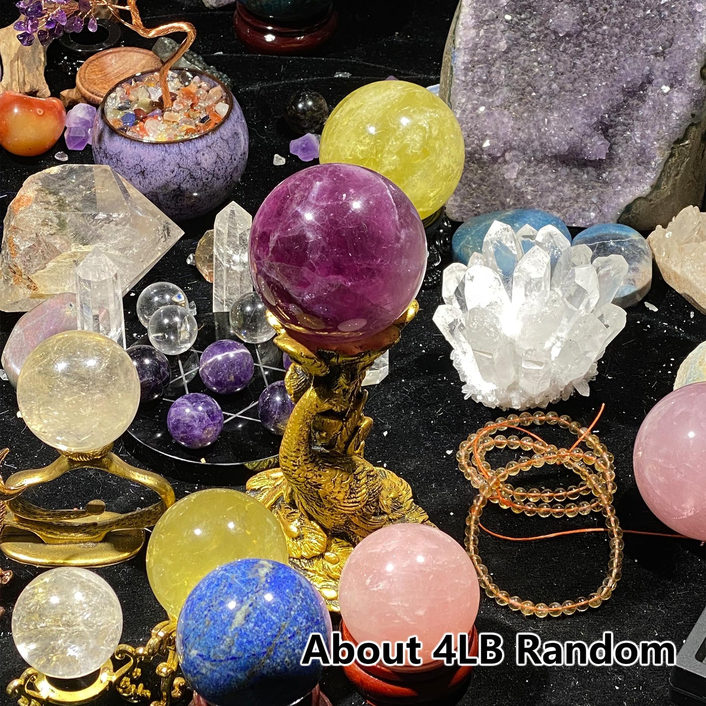CrystalHola 4lb Mystery Crystal Box, Randomly Selected with Polished Natural Crystal for Home Office Decoration, Birthday Gifts