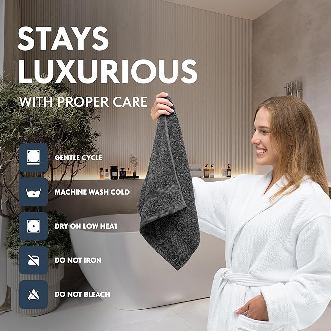 White Classic Luxury Charcoal Hand Towels