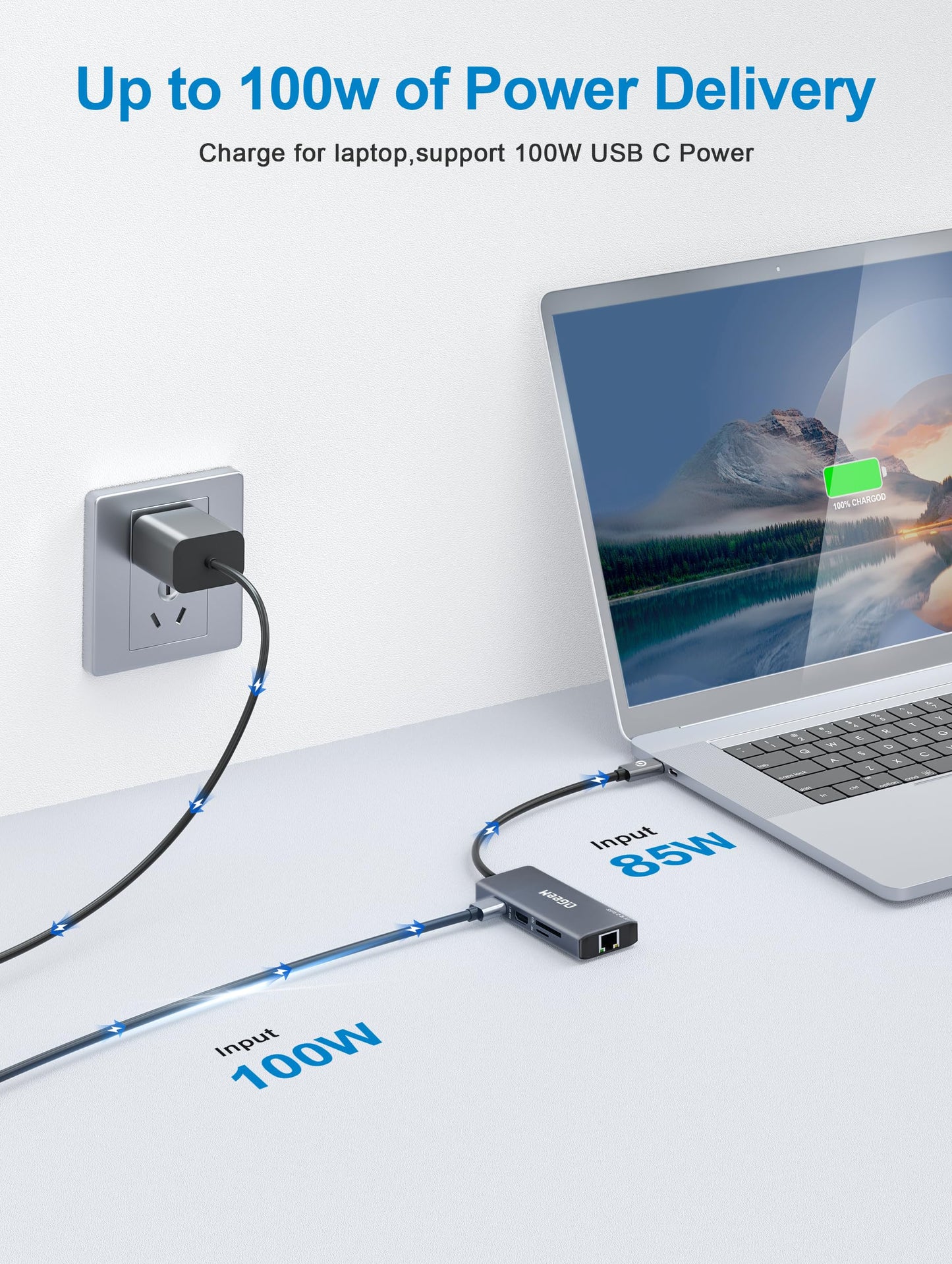 QGeeM USB C Hub Ethernet,9 in 1 USB Type C Hub HDMI Multi-Port Converter Adapter,100W Pd, USB 3.0,SD/TF Card Reader,Compatible for MacBook Pro Air Ipad HP Dell Lenovo Chromebook etc.