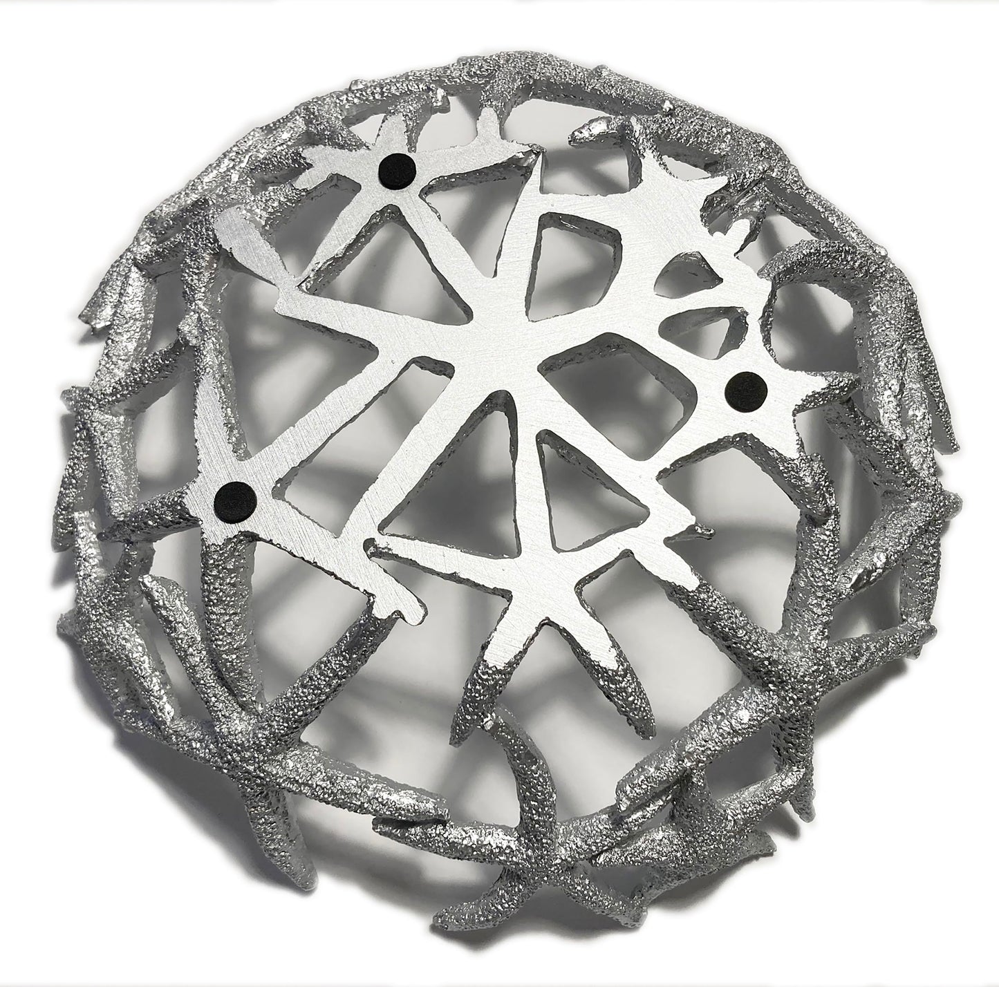 Mazeology Nautical Beach Starfish Centerpiece Bowl 11” Diameter Cast Resin Decorative Shiny Silver