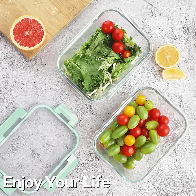 10 Pack Borosilicate Glass Meal Prep Containers