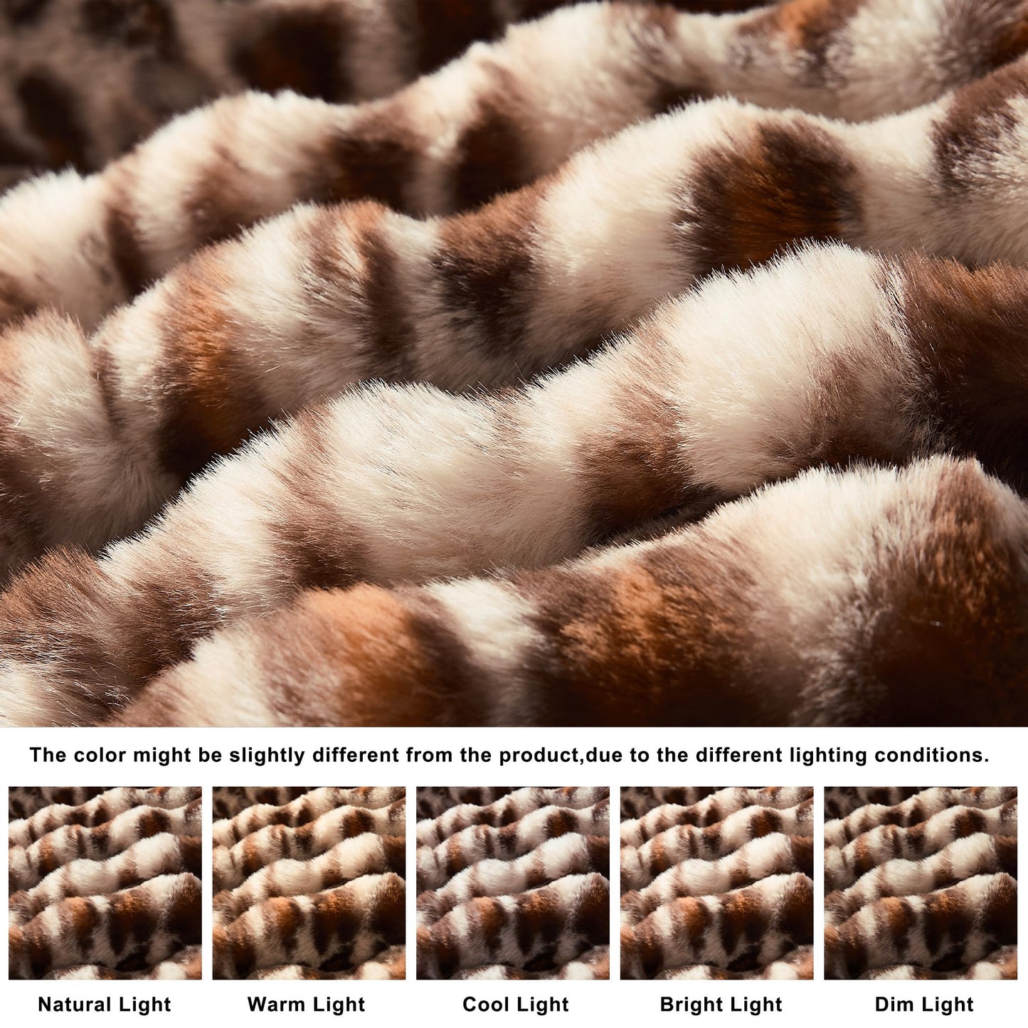 WDCOZY Cheetah Leopard Print Bubble Throw Blanket, Luxury Faux Rabbit Fur Mink Plush Throw for Couch, Sofa and Bed, Soft Fluffy Fuzzy Cozy Blanket for Women, Thick and Warm, 50x60 inches, 950 GSM