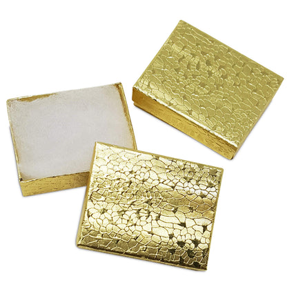 MOOCA 100 Pcs Cotton Filled Cardboard Paper Gold Jewelry Box Gift Case, Number 11, 2 1/8 x 1 5/8 x 3/4 in, Gold Color