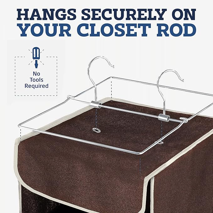 ZOBER Hanging Closet Organizer, 5-Shelf
