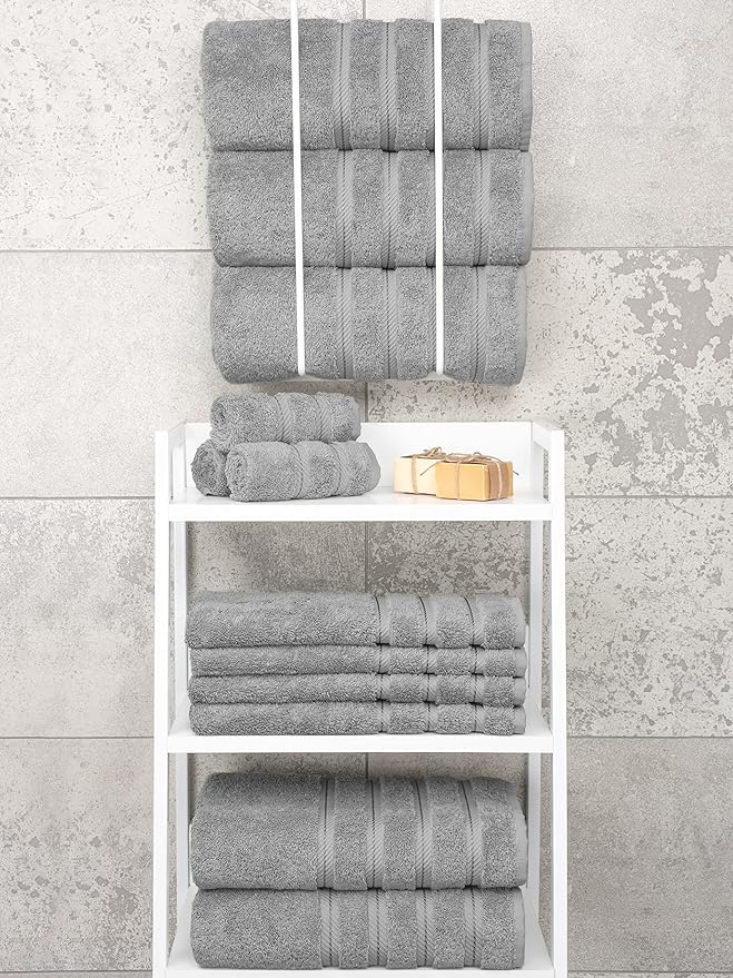 American Soft Linen Luxury 4 Piece Bath Towel Set, 600 GSM 100% Cotton Turkish