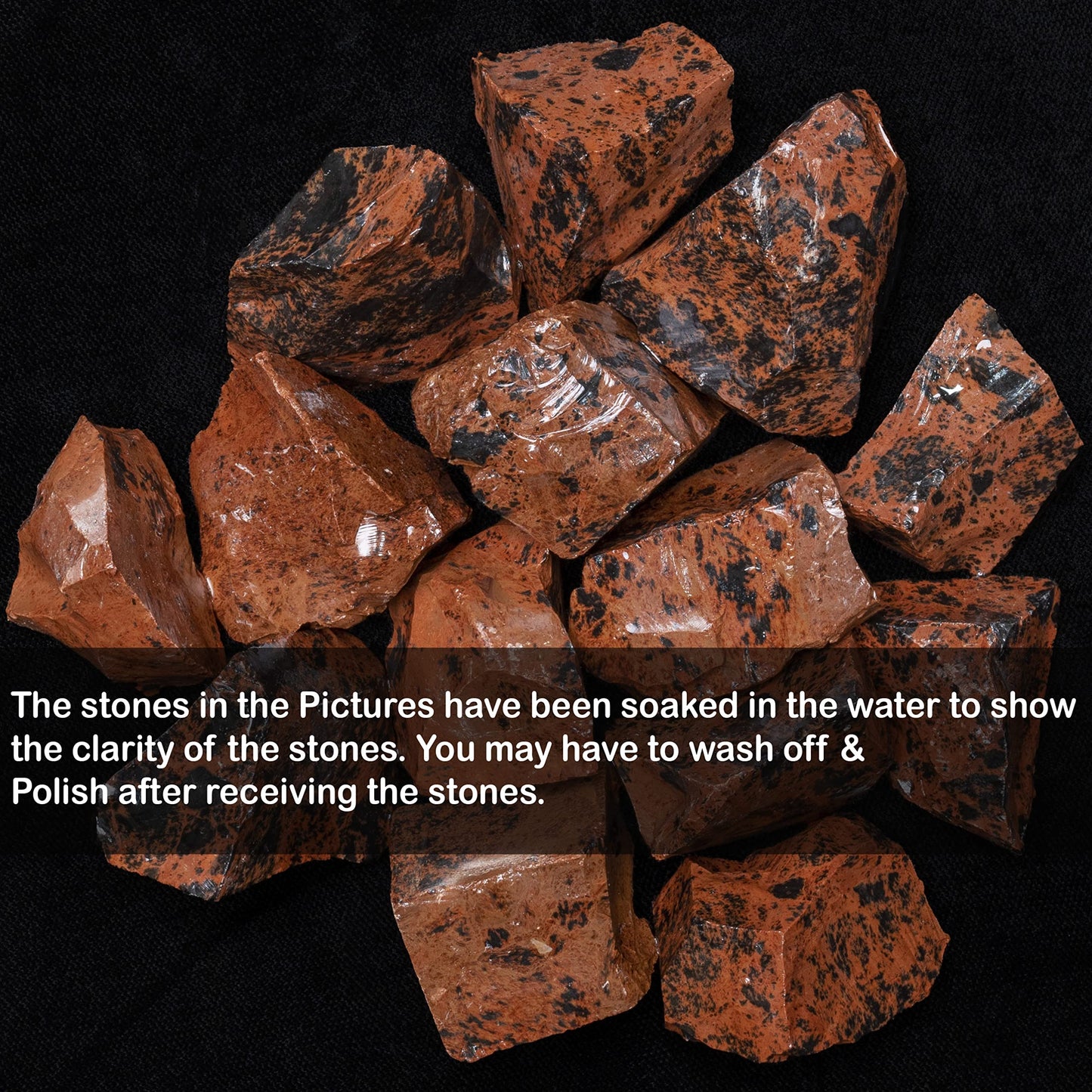 Mahogany Obsidian Rough Stones and Crystals, Raw Stones For Jewelry Making, Tumbling Bulk, Polishing, Cabbing, Lapidary, Fountain Rocks, Decoration, Wire Wrapping, Gem Mining, Reiki Healing 1 lb